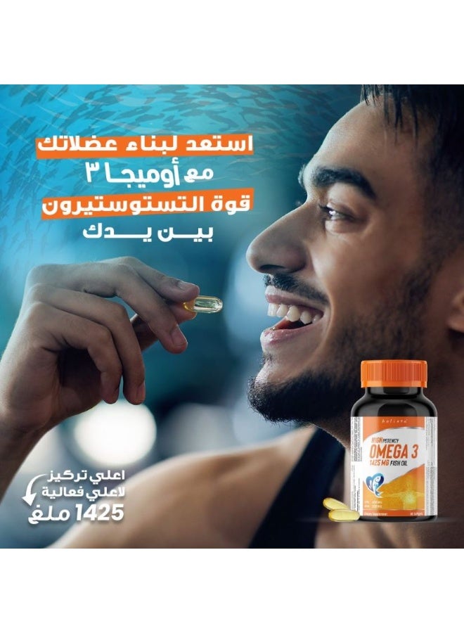 هوليستا زيت سمك عالي الفعالية أوميغا 3 - 1425 ملغ - 80 كبسولة هلامية - Image 5